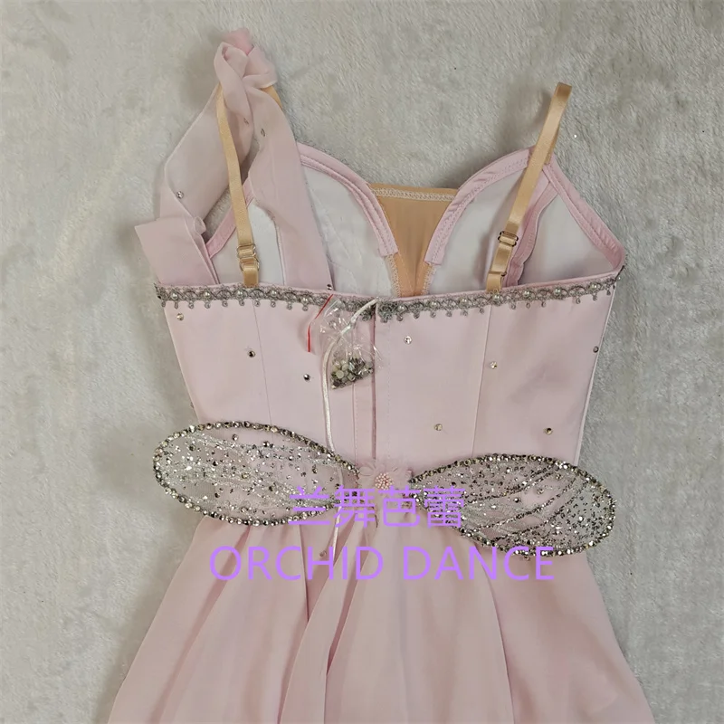 BT01718 Profesjonalne, szyte na miarę kostiumy sceniczne dla dziewcząt, różowe sukienki baletowe do występów lirycznych