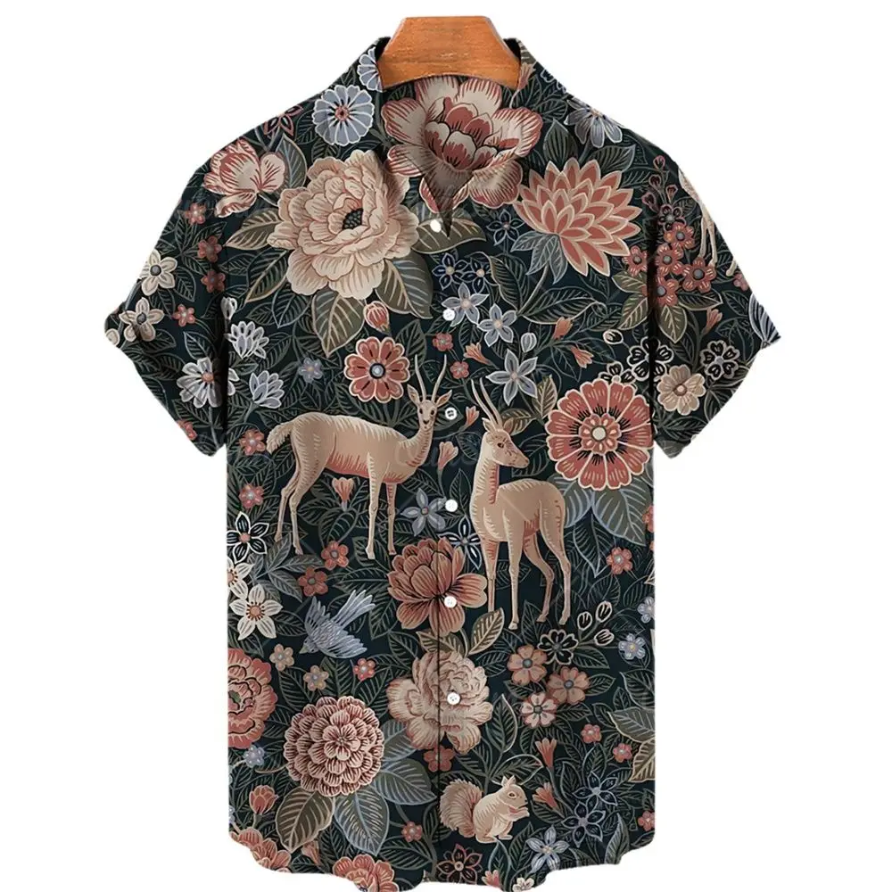 2022 Hawaiian Shirts 3d Print Shirt Vintage Party Casual Summer Holiday Male Tops S-5xl For Men