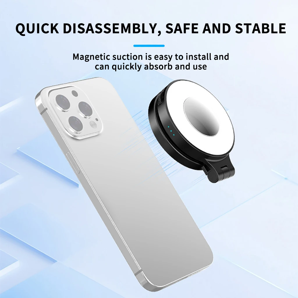 

Светодиодный заполняющий светильник для селфи для телефона, магнитное крепление для MagSafe для мобильного телефона Xiaomi Huawei, настольная подставка, держатель, портативная лампа для селфи