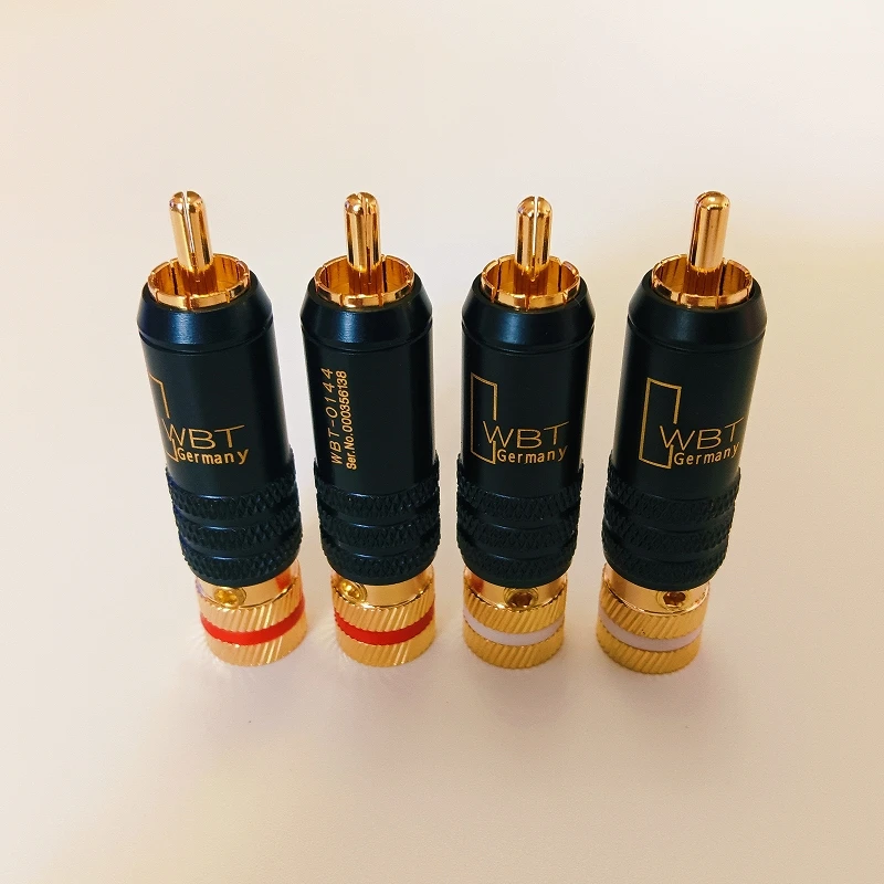 16PCS German WBT-0144 Gold-Plated Signal Cable Plug RCA Lotus Plug Burning Audio Plug Amplifier Signal Plug