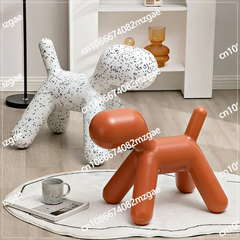 Nordic Creative Puppy Design Chair Plastic Children's Chair Cute Cartoon Kindergarten Dalmatian Dog Animal Stool Home Furniture