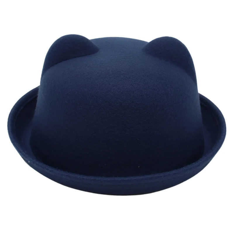 Bear Bowler Hat For Kids Boys Girls Women Hat Round Cap Flanging Performance Cap Cute Autumn Winter Family Parent-child Hats