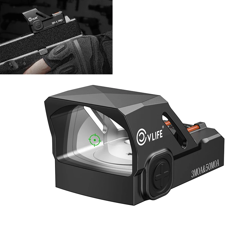 

CVLIFE Green Dot Sight for Doctor Cut 3 MOA and 50 MOA Circle Reflex Sights Pistol Scope with Adapter for MOS 21mm Picatinny