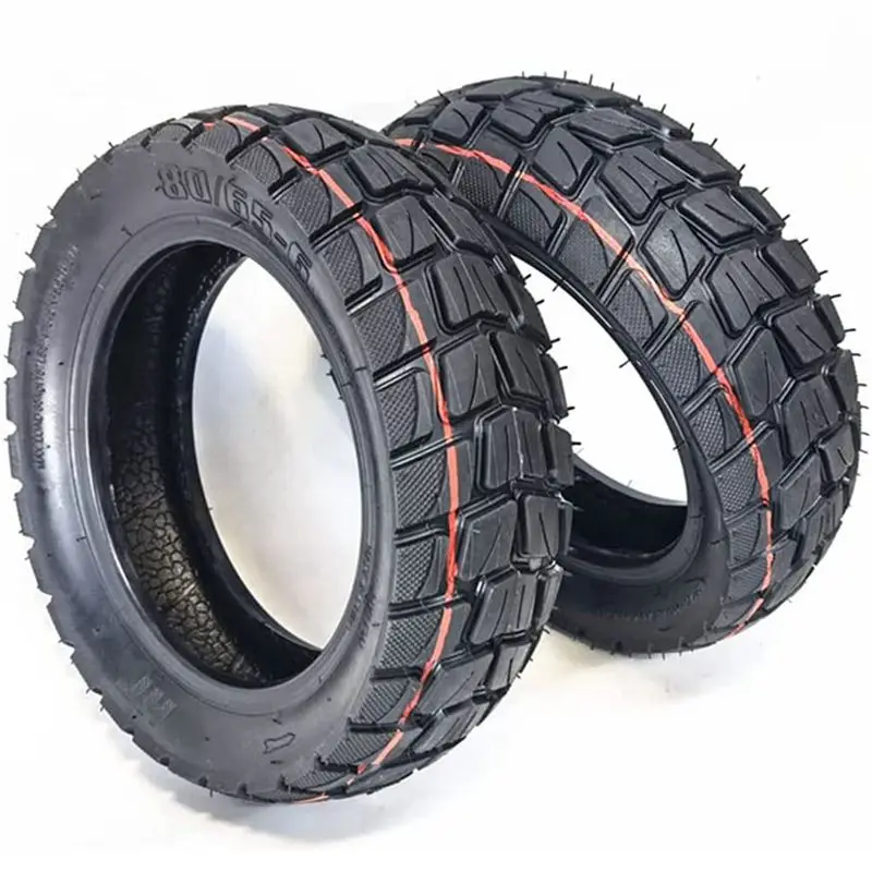 AD45 2Pcs 10 Inch Tubeless Electric Scooter Tire,80/65-6 Tire,10X3.0-6 E-Bike Explosion-Proof Rubber Tires,Off-Road Tire