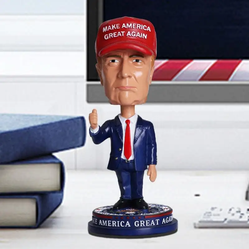 Bobblehead Figures Car Dash Shaking Head Character Car Accessories Resin Creative Shaking Ornament American Presidential Design