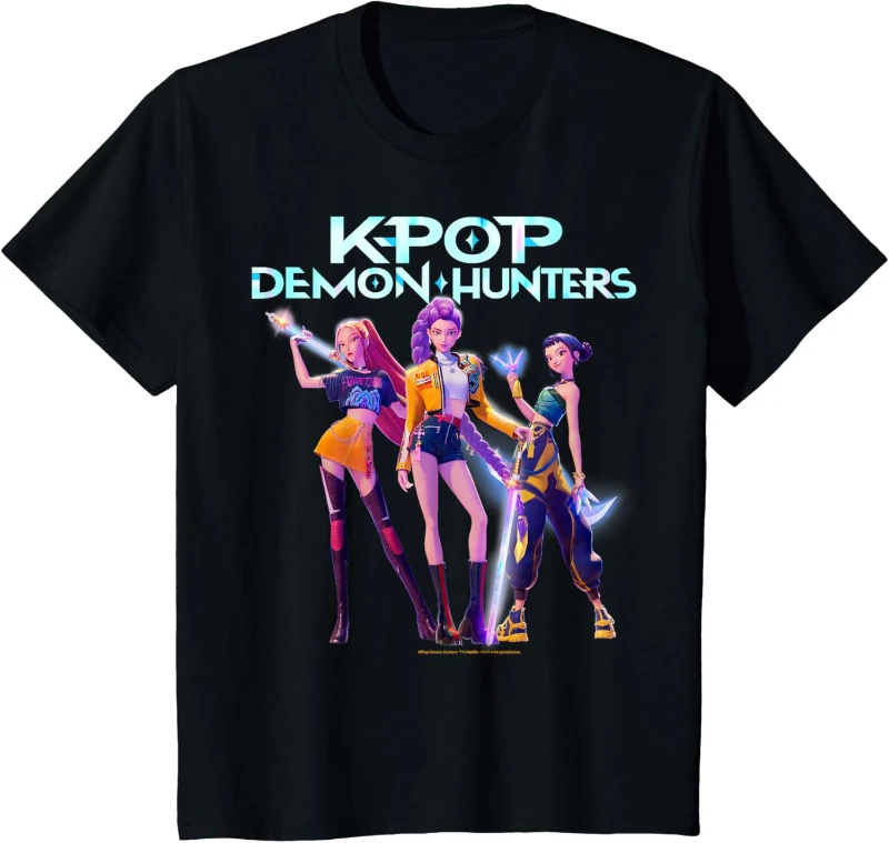 

Huntrix Demon Hunters Sweatshirt, Huntrix Girls Tee, Mira Rumi Zoey Tee, Halloween Huntrix Heroic Poses Group Shot T-Shirt