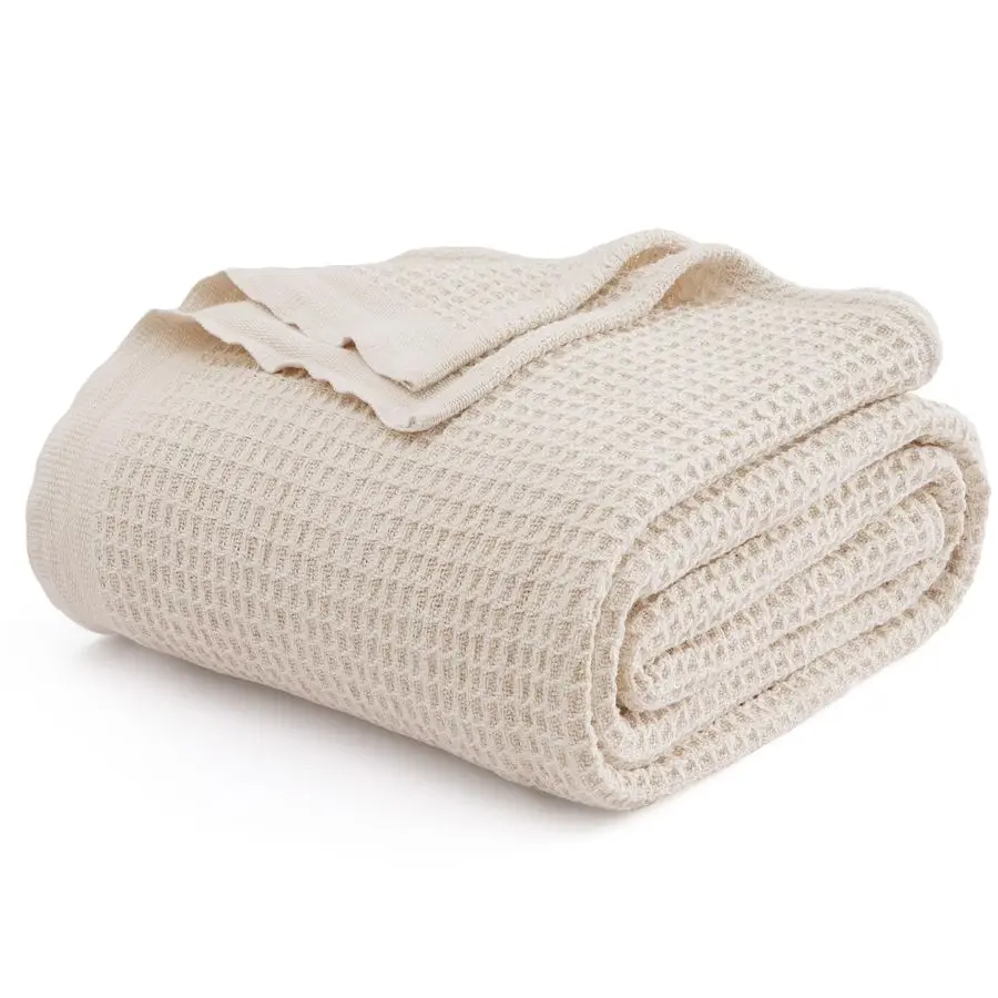 

Мягкое хлопковое одеяло Gentlesoft 100% хлопок, размер Queen, для кровати, дышащее и мягкое, толстое уютное одеяло с вафельным плетением, рождественский подарок для женщин