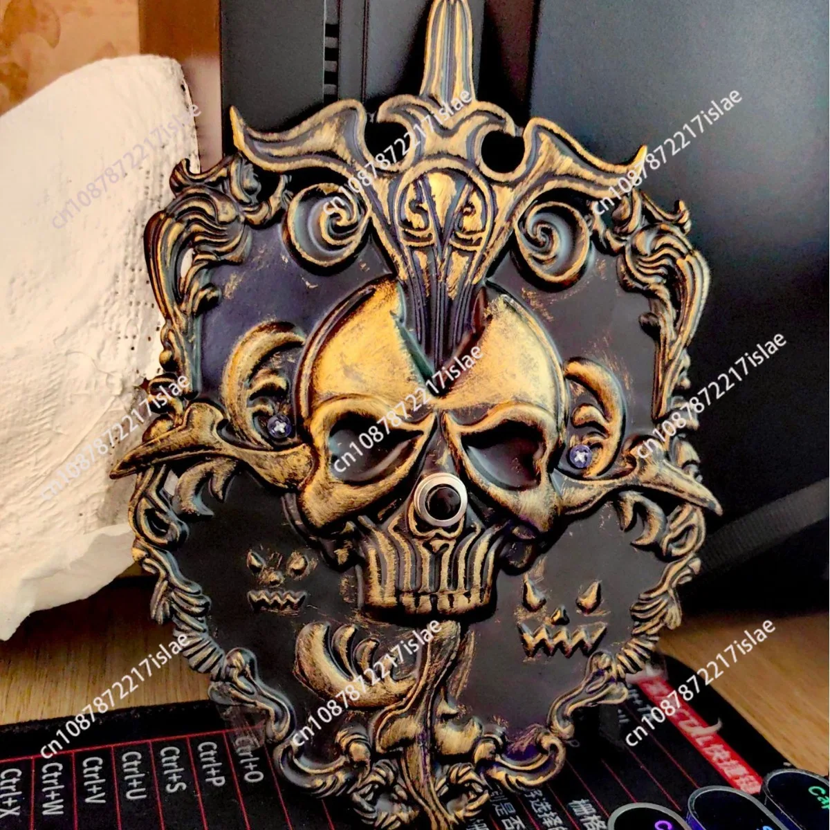 Halloween skull doorbell decoration