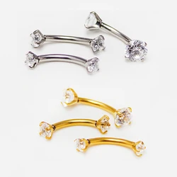 F136 Titanium 16G Eyebrow Piercings Septum Earring Barbell Cubic Zirconia Labret Helix Piercing Tragus Women Men Body Jewelry
