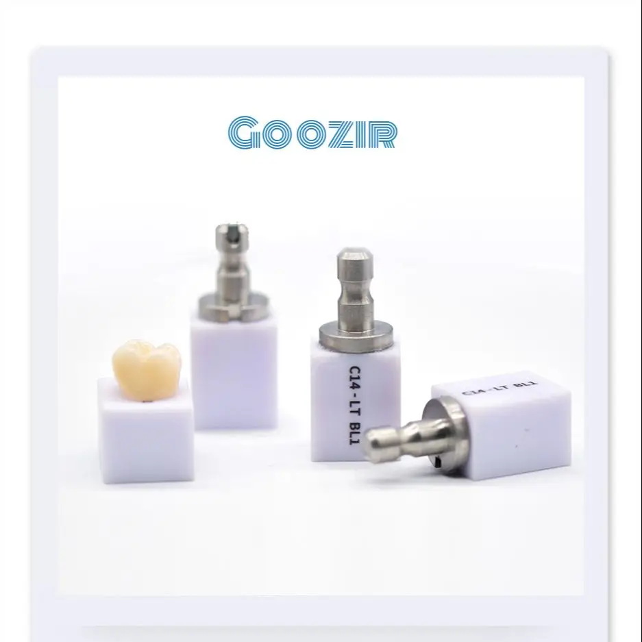 Goozir Iithium Disillicate Glass C14 HT LT 5pcs/Box Dental Lab Glass Ceramic Block Cad Cam Block Beautiful Dentures