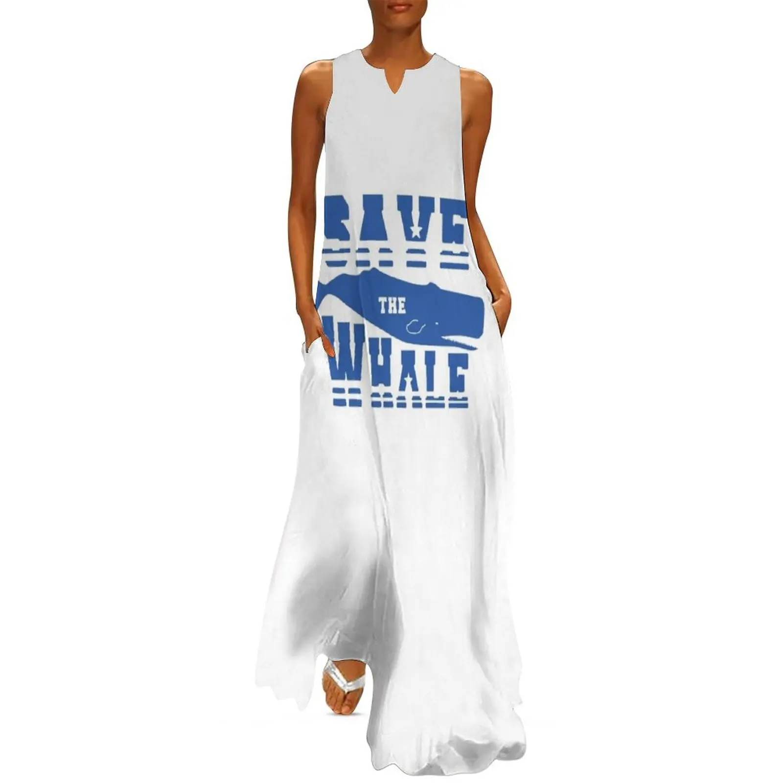 Save the Whale Long Dress african dresses for woman Women's summer skirt womens clothing dress summer