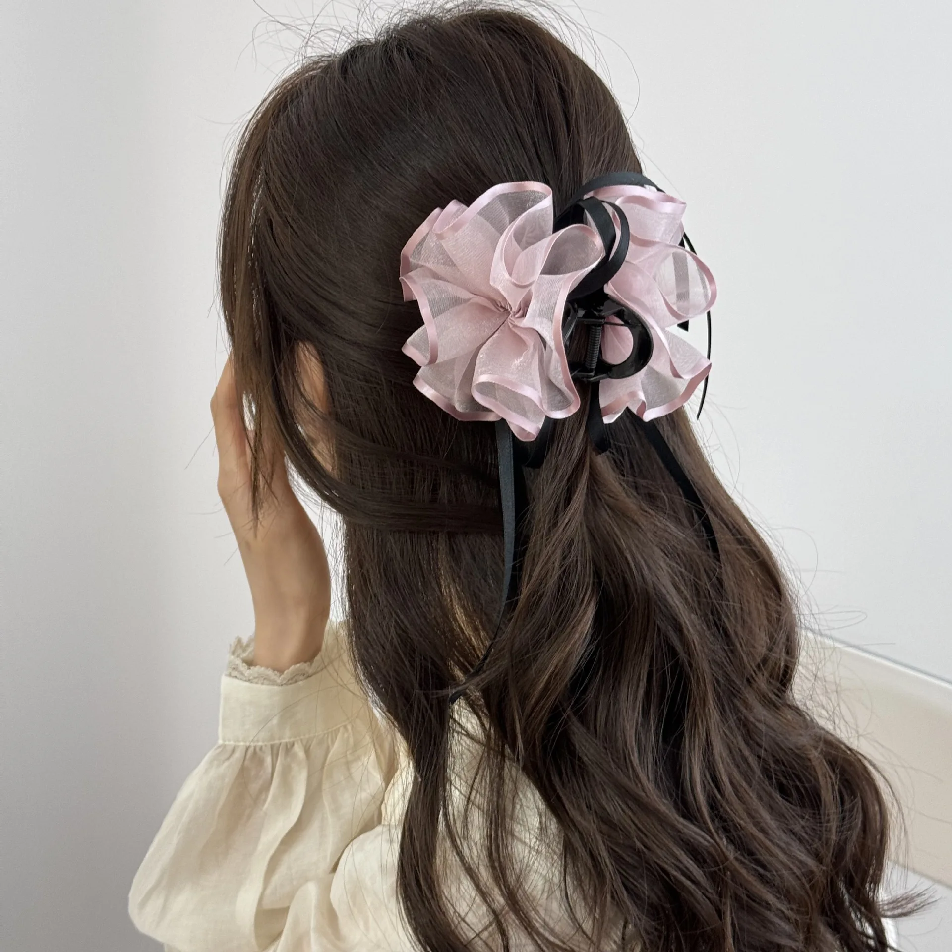 1 Pcs Ladies' Hair Grabs Floral Bows Sweet Gentle Korean Verstaile Hair Claws For Women Elegant High-quality Hair Accessories
