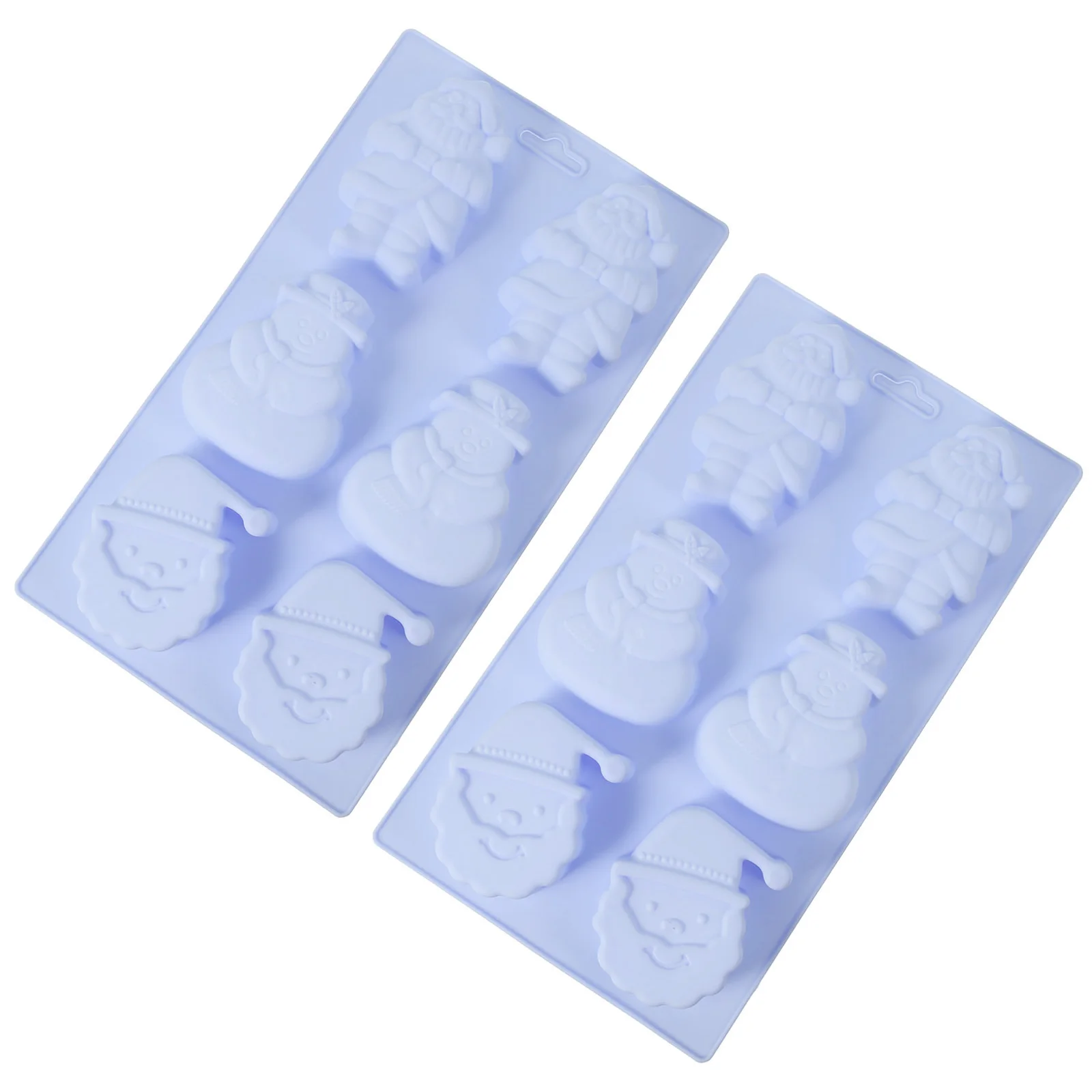 

2Pcs Silicone Cake Mold Christmas Santa Snowman Baking Tray DIY Chocolate Molds Nonstick Flexible For Home Party Gift