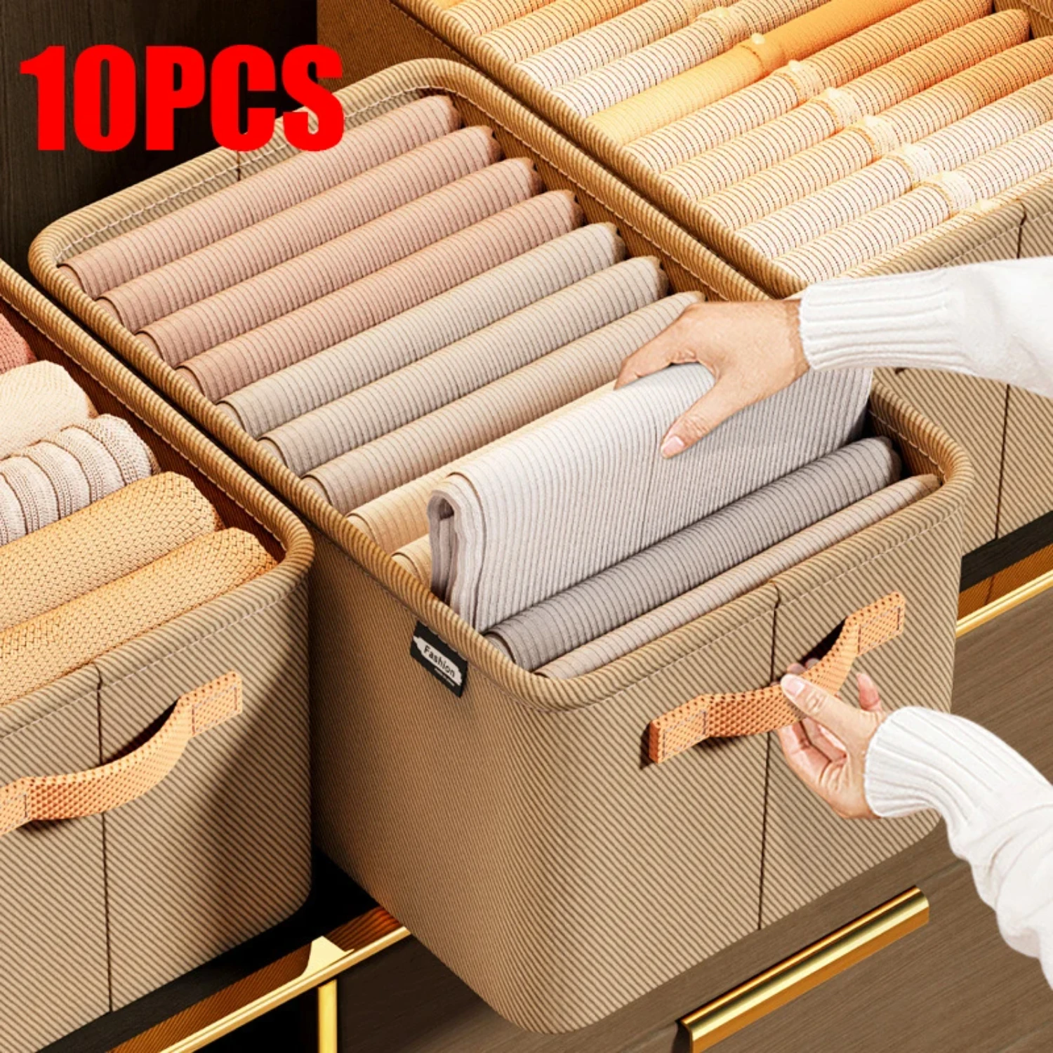 Household Folding Box 10pcs Clothes Organizer - Organize Your Pants, Jeans, Underwear, and Bra with this Spacious Clothing Box!