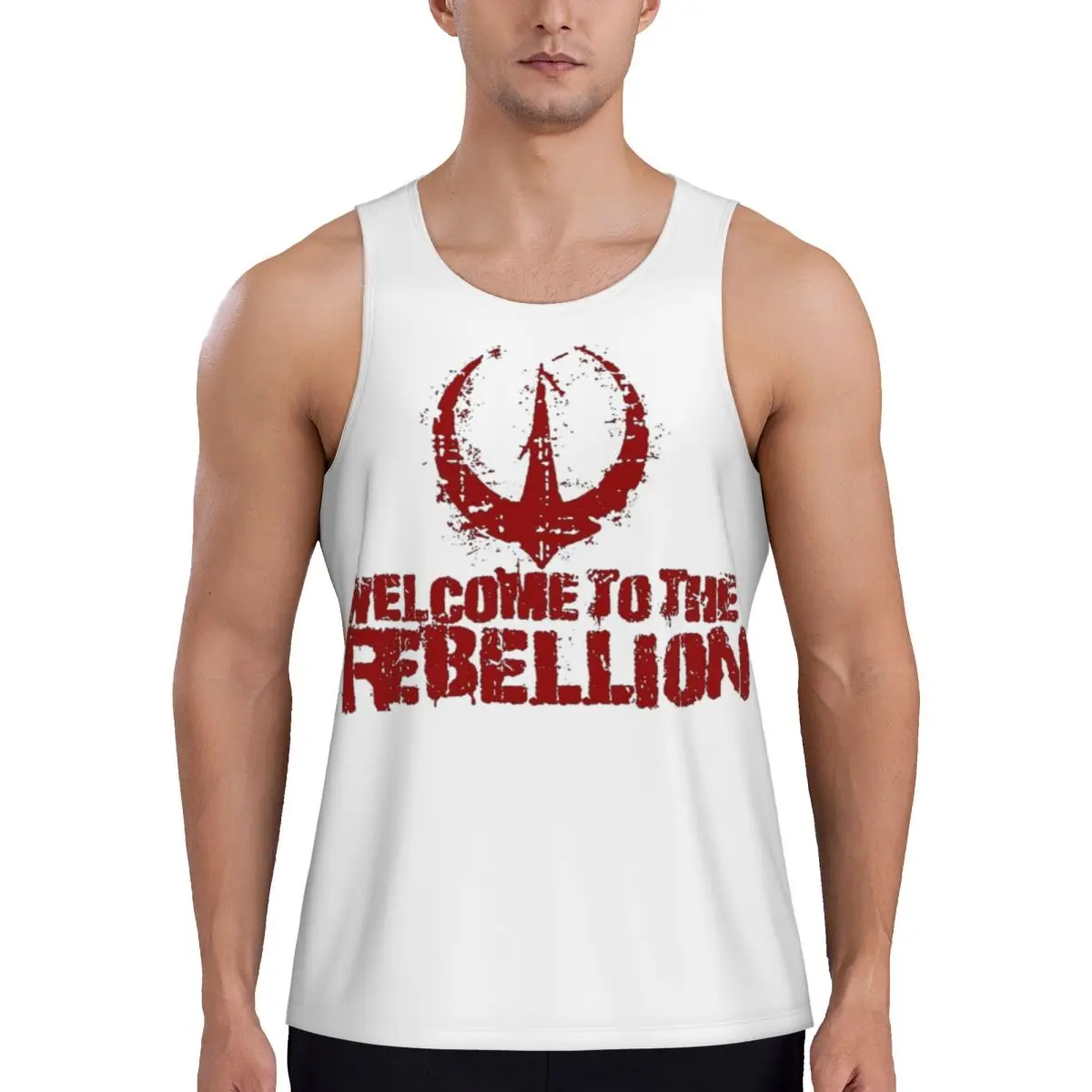 

Andor Welcome To The Rebellion Compression Shirt Muscle Tank Top Gym Singlet Tees Sportswear Male Fitness Exercise Muscle Vest