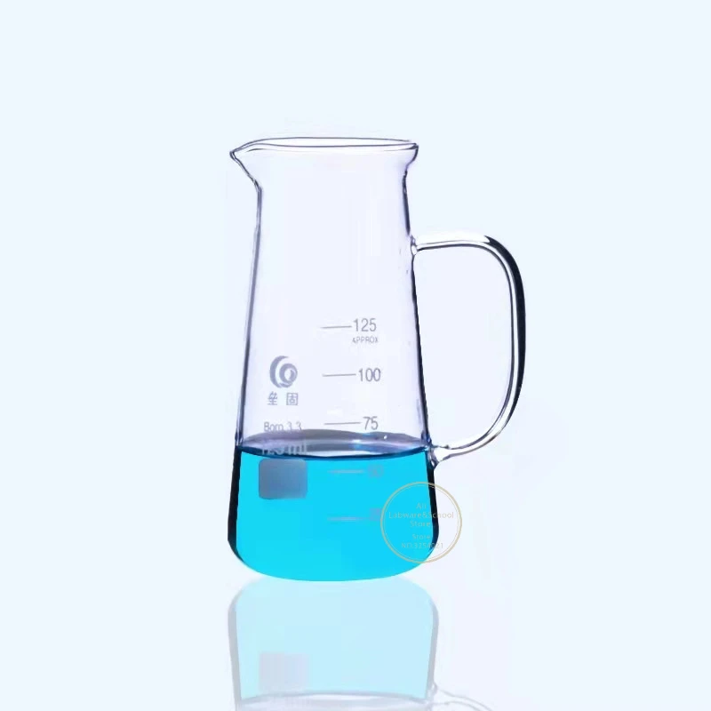 Imagem -03 - Copo de Vidro Cônico do Triângulo do Borosilicate do Laboratório com Bico 1pc 125ml 250ml 500ml com Punho