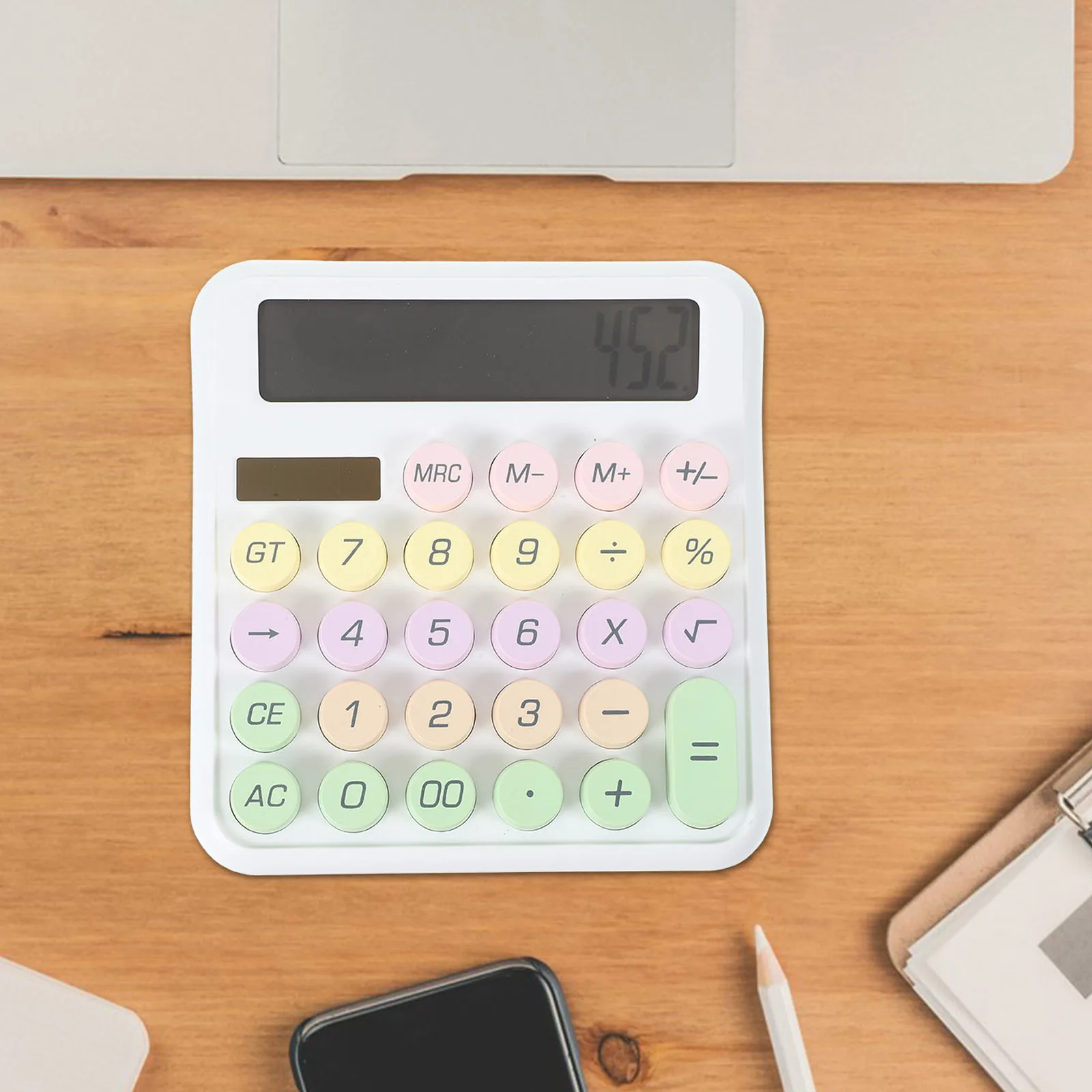 

Mechanical Keyboard Big Button Desktop For Students Office Dopamine Decorative Electronic Reusable Non-Skid Table Calculator