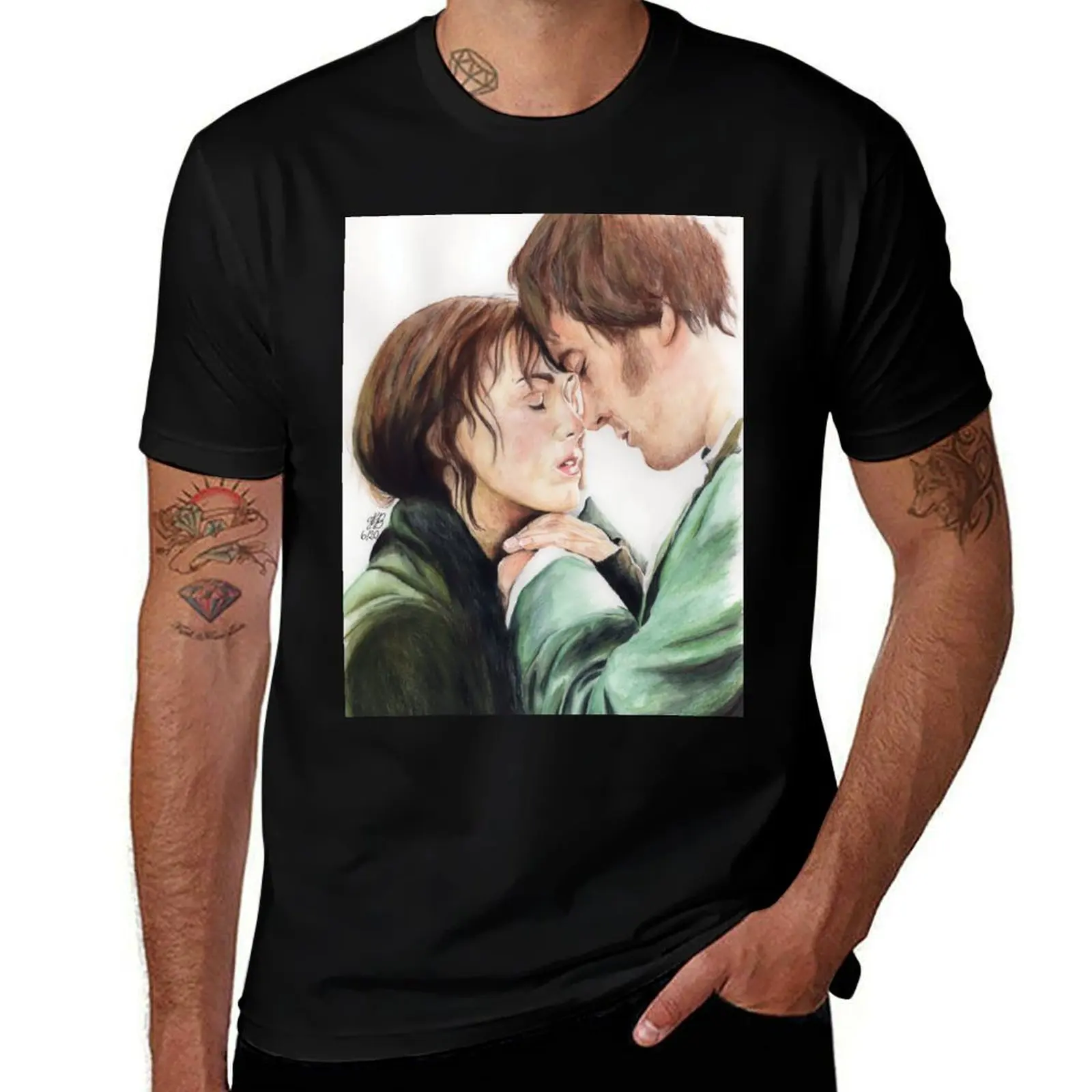 Elizabeth and Darcy T-Shirt Retro Graphic Print T-Shirt