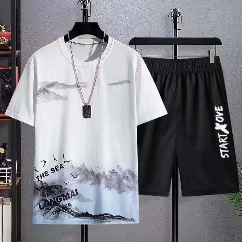 

Men's Fashion Suits Men's Summer Shorts Sets Student-Style Short-Sleeve T-Shirts Two-Piece Sportswear Sets Men's Casual Wear