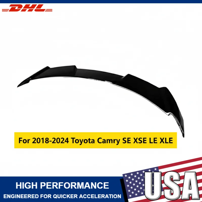 

Car Rear Middle Spoiler Wing For Toyota Camry 2018-2024 SE XSE LE XLE K Style Gloss Black Trunk Spoiler Wing