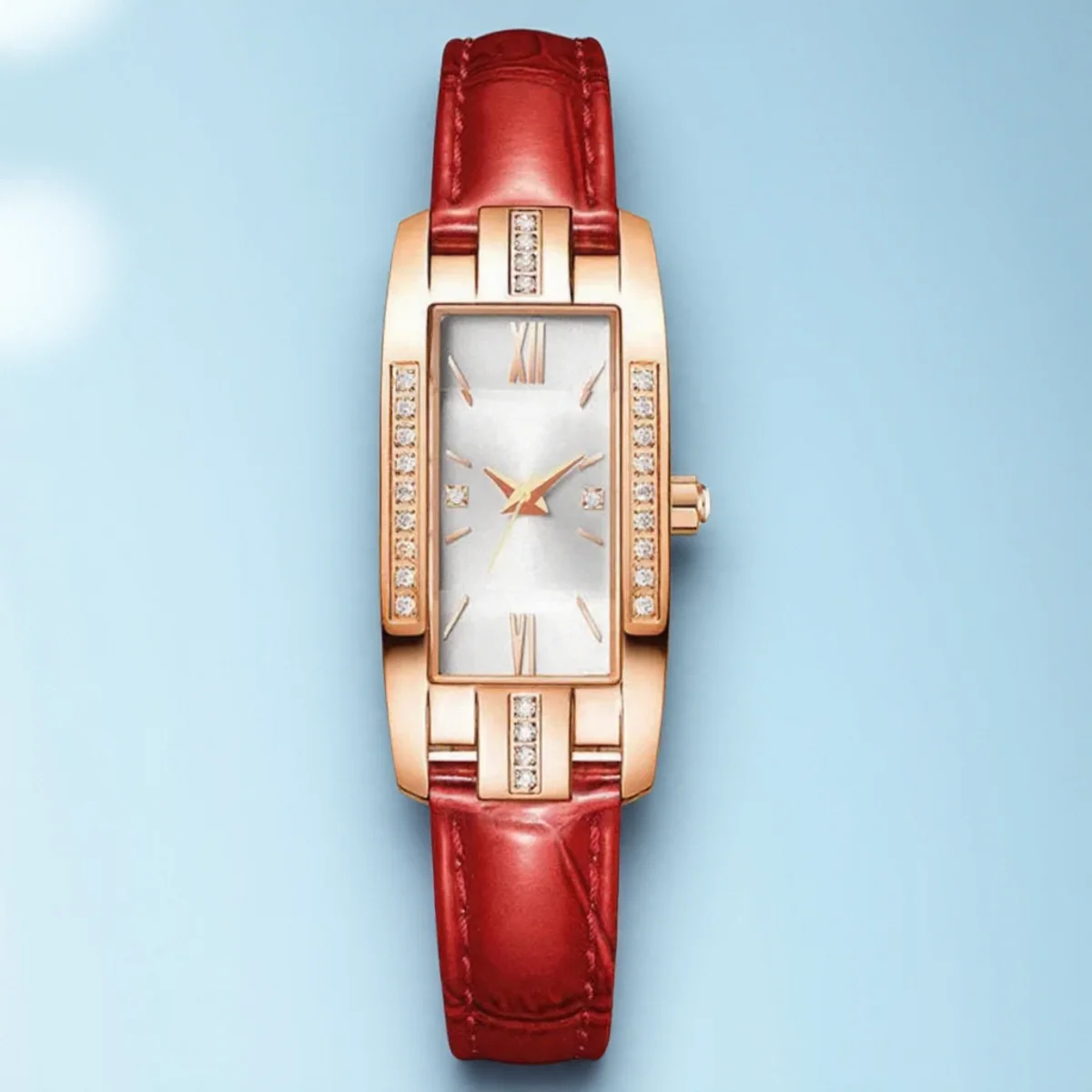 Women Quartz Watch Baroque Rhinestone Rectangle Analog Wristwatch Gift for Mom or Her Stylish Timepiece