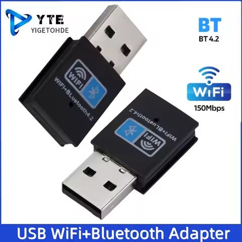 150Mbps WiFi Bluetooth 4.2 USB Adapter Wireless Network Card Dongle 802.11N for PC Laptop Support Windows10 7 8 Wireless Adapter