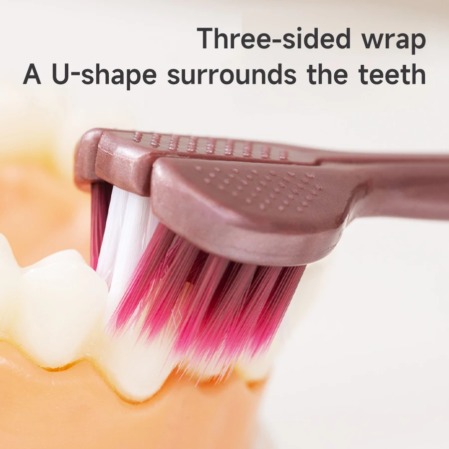 3D Manual Toothbrush Set – Three-Sided U-Shaped Soft Brush, Comprehensive Oral Care for Couples Adults Great for Family Use