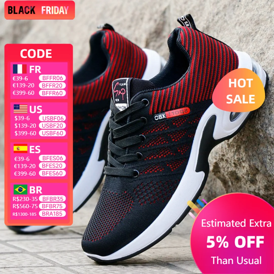 Shoes men new trend men's shoes breathable lace-up running shoes Korean version light casual sports shoes