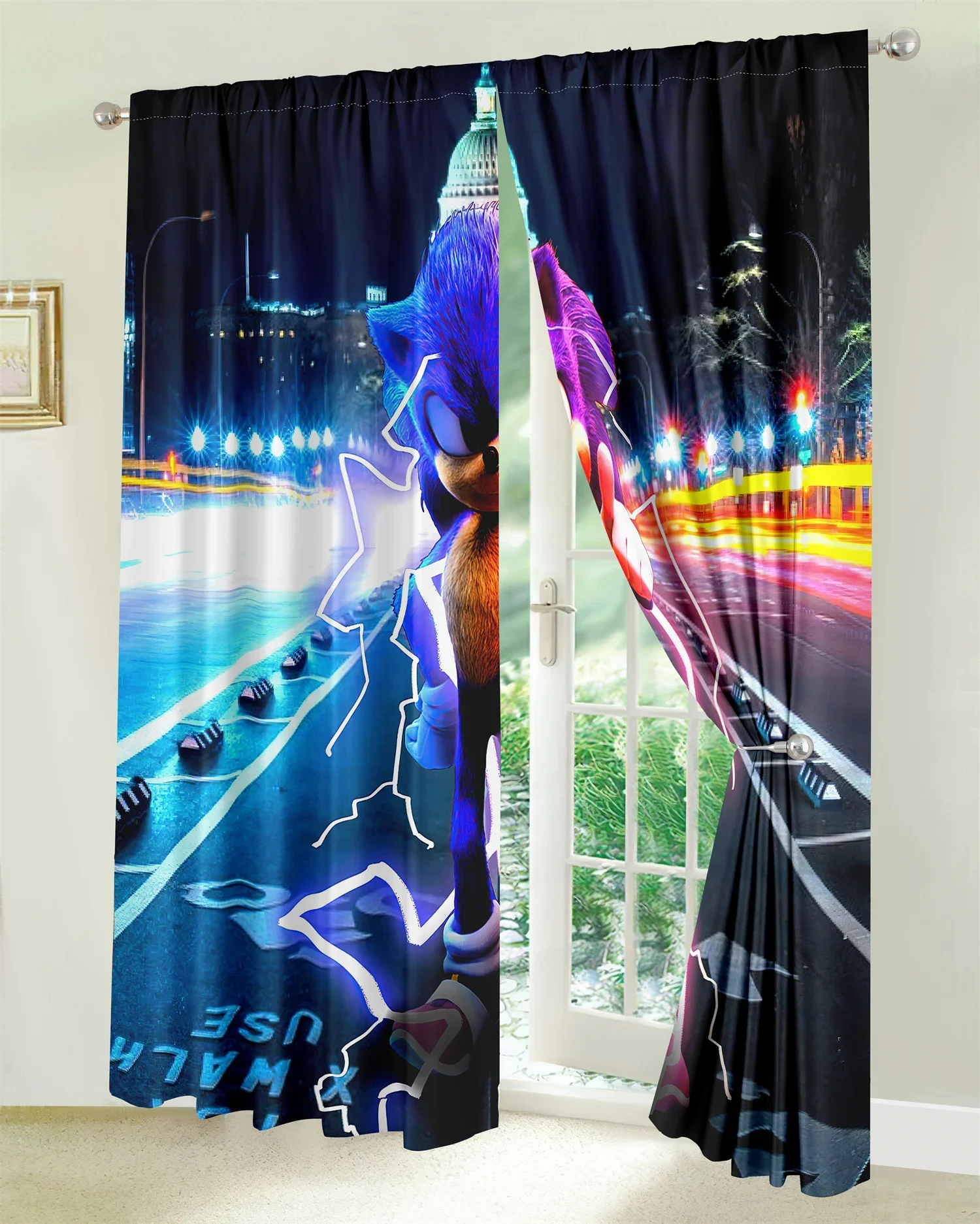 

3D Cartoon Cute Lovely Kids Child Boys Gift Light Filtering Drape Window Curtains for Living Room Bedroom Kitchen 2 Pieces Decor