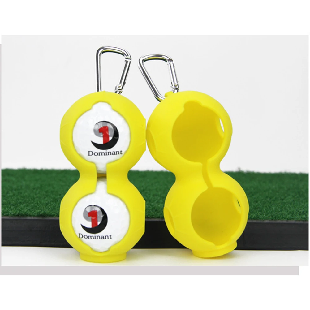

1pcs Golf Ball Holder Silicone Dual Ball Storage Protector Clip Carrier Dark Blue For Belt Convenient Carry Accessory
