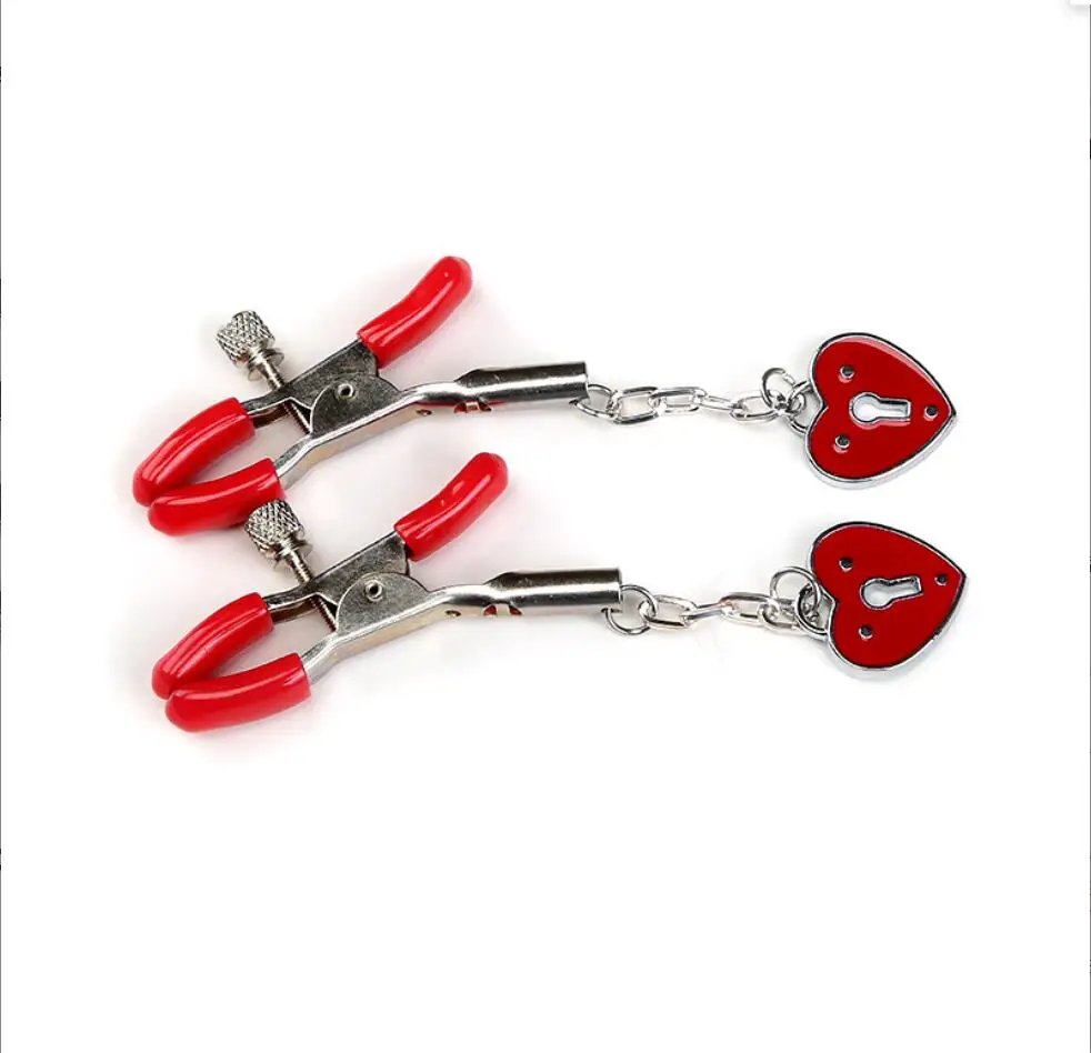 

Metal Chain Nipple Clamps Heart-shaped Breast Clip Adult Games for Couples Flirt Toys Bdsm Bondage Exotic Accessorie S2578