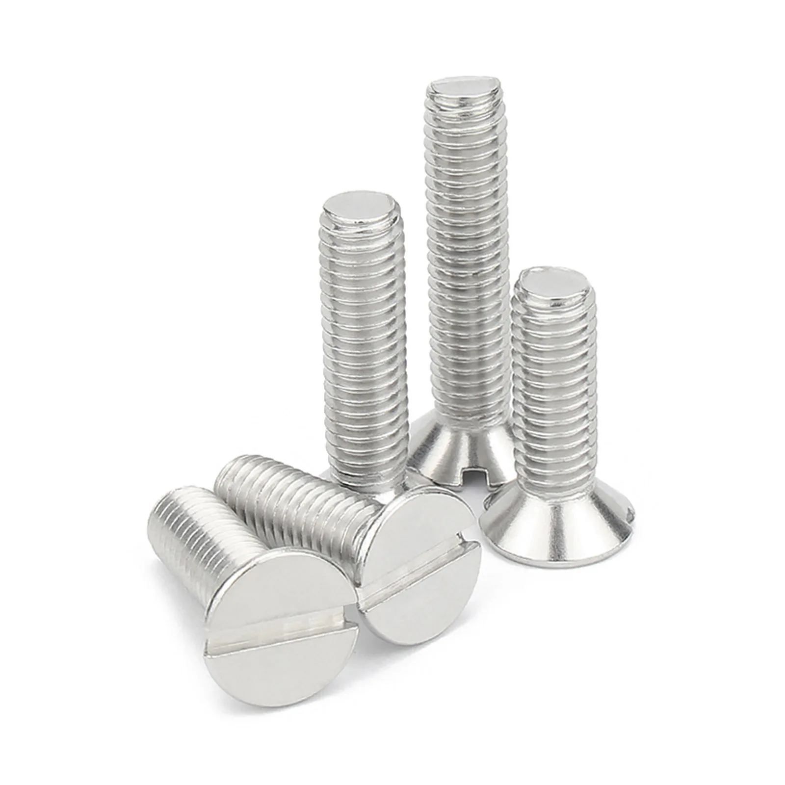 10/50pcs In Stock UNC/UNF US Imperial Flat Head Slotted Machine Screw 304 Stainless Steel 0# 2# 3# - 1/4