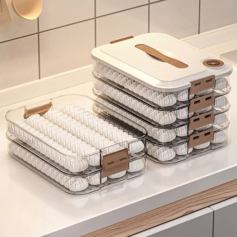 

1Pcs 1/2/3/4 Layers Dumpling Box Multi-Layer Keep Fresh Food Storage Box Transparent Kitchen Organizer Refrigerator Container