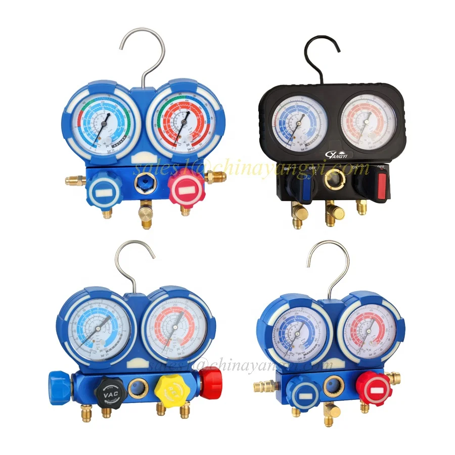 High Accuracy R32 R410A R22 R134a R404A R407C R1234YF Manifold Gauge Refrigerant Pressure Gauge  A/C Service Refrigeration Tool