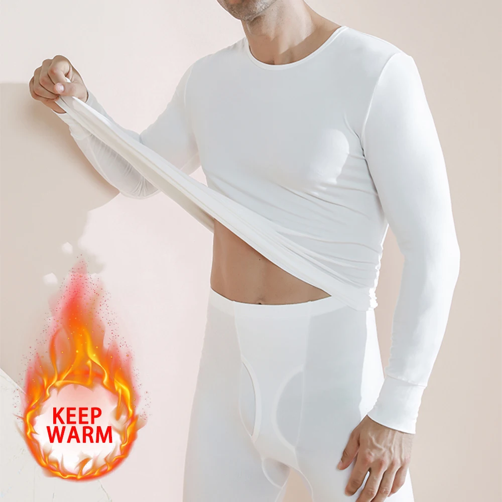 Long Johns Thermal Underwear Set for Men Fleece Lined Base Layer Set for Cold Weather Top Bottom S-2XL