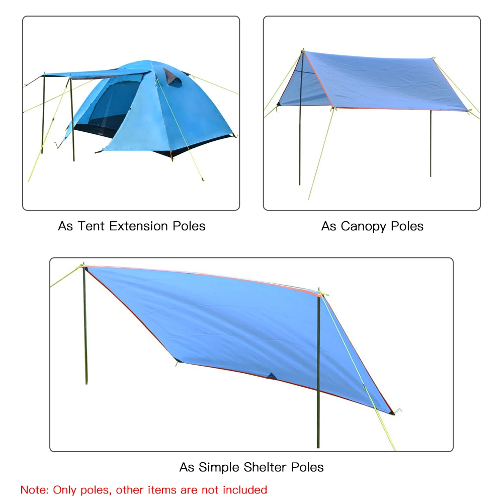 Camping Awning Rod Stand Extending Camping Tent Poles Support Rod Outdoor Beach Tent Accessories Garden Shelter 2024