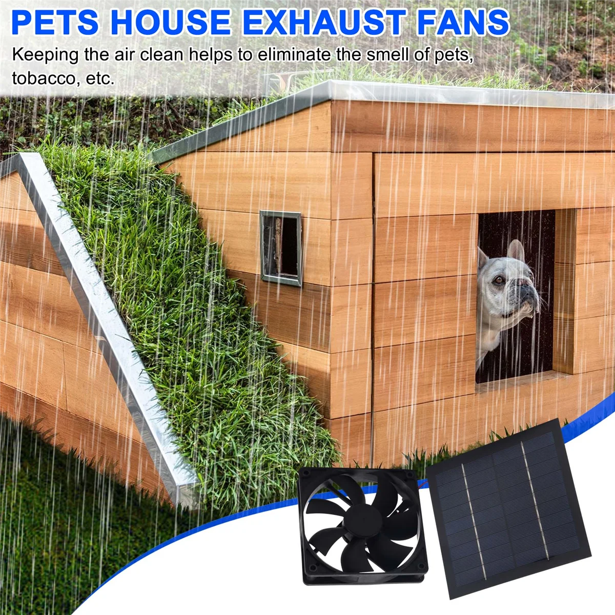 BISM1 20W 12V Panel Solar extractor de aire Mini ventilador Panel Solar ventilador alimentado para invernadero de casa de pollos para perros