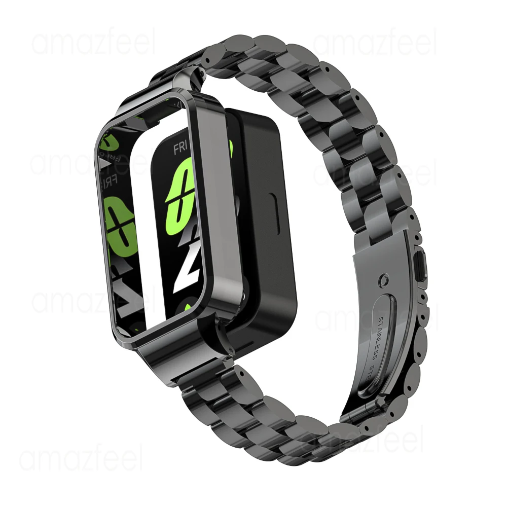 สําหรับ Redmi Smart Band 3 สแตนเลสสตีลสําหรับ Xiaomi Smart Band 9Active สายคล้องโลหะสําหรับ redmi band 3 ฝาครอบ