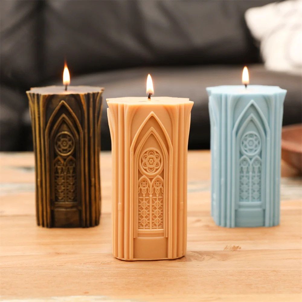 Nicole Silicone Molds for Candles Handmade Notre Dame de Paris Pillar Candle Silicone Mold DIY Candle Making Supplies