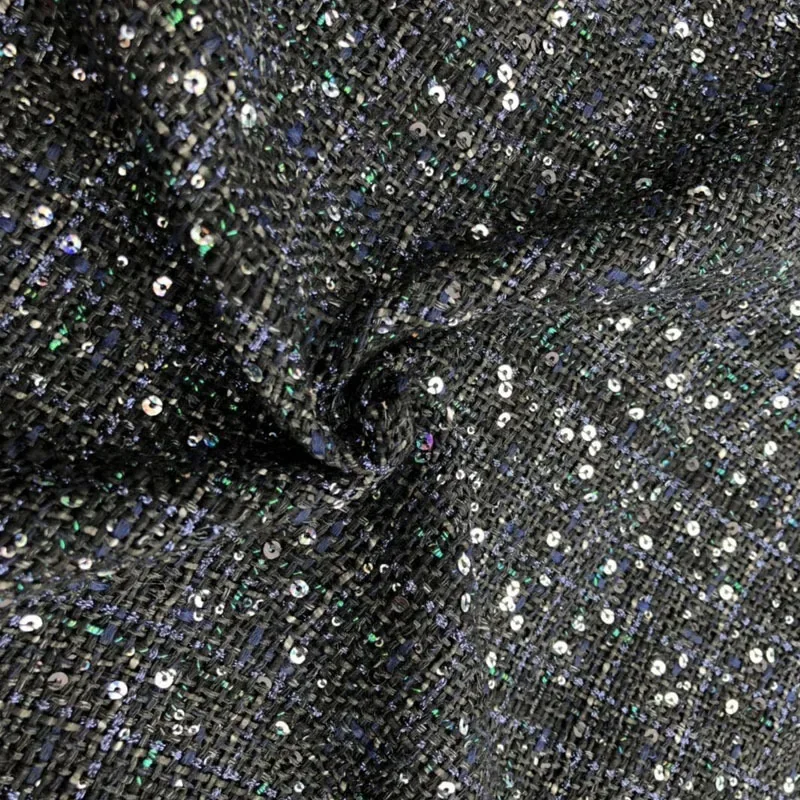 New Fabric Woven sequin colored silk fabric, autumn and winter fashion coat,   suitcase woven fabric  50 x140 cm