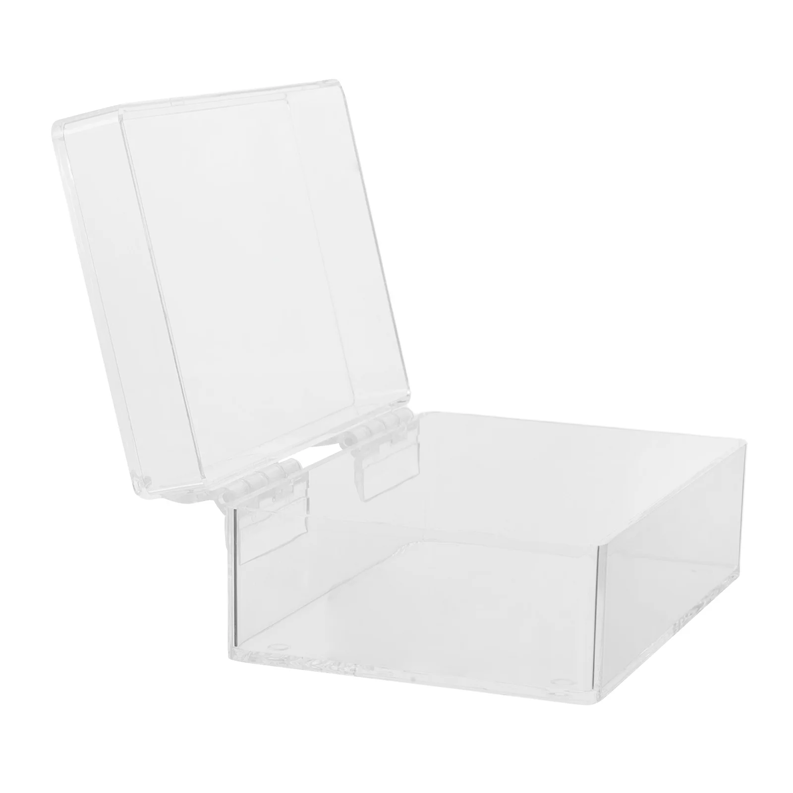 

Transparent Acrylic Storage Box Flip Lid Portable Organizer Case Jewelry Craft Office Small Clear Storage Box Jewelry Organizer