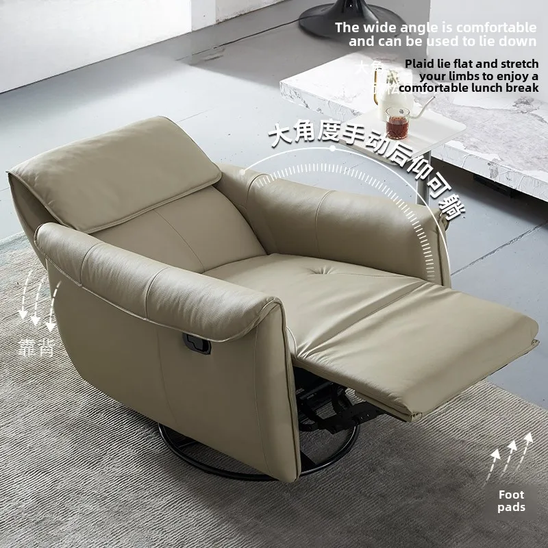 Factory Direct 2026 Bedroom Single Living Room Leisure Chair Household Single Chair Lazy Leather Sofa Chair