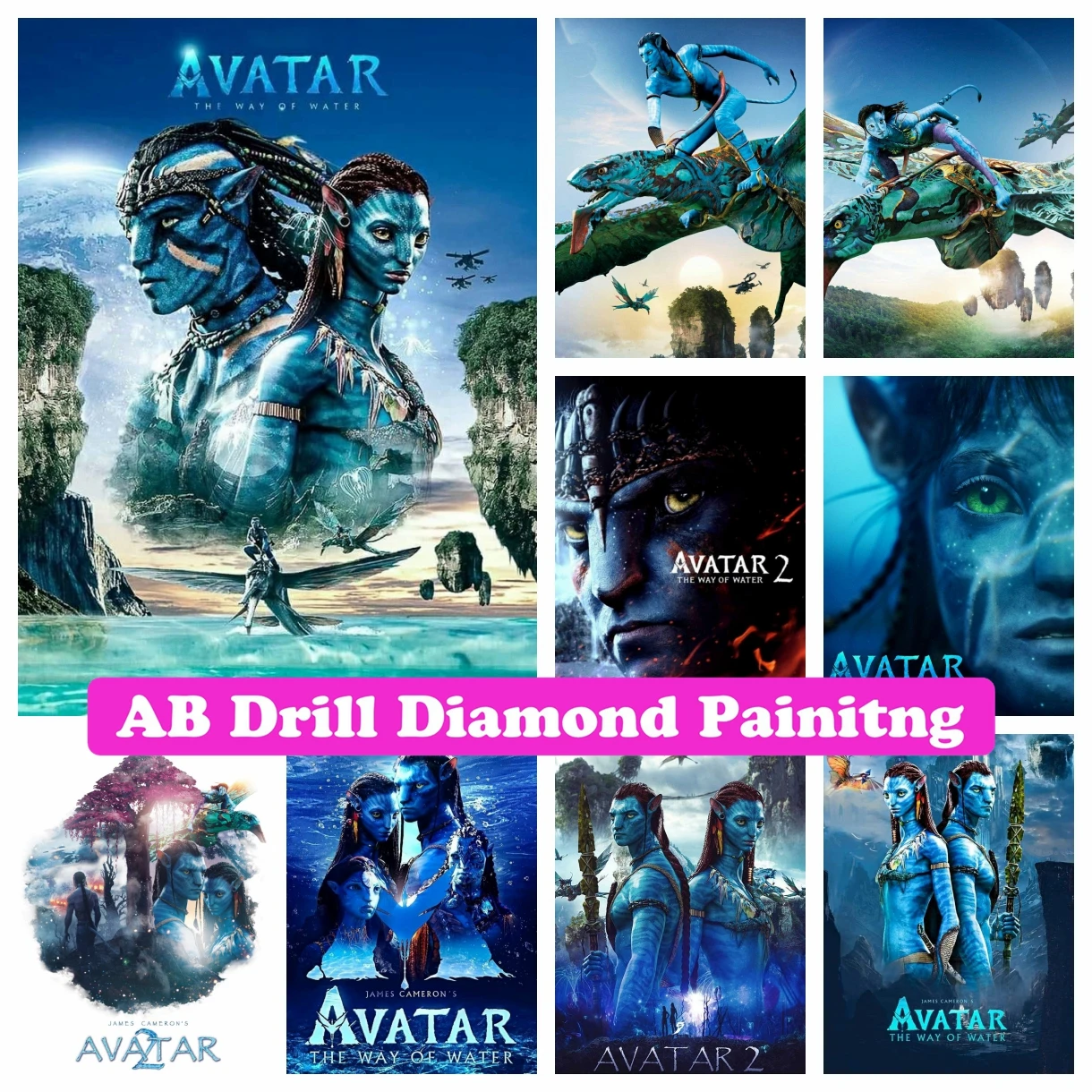 Avatar 2: The Way of Water DIY AB Drill Diamond Painting Mosaic Disney Movie Embroidery Cross Stitch Handmade Craft Home Decor