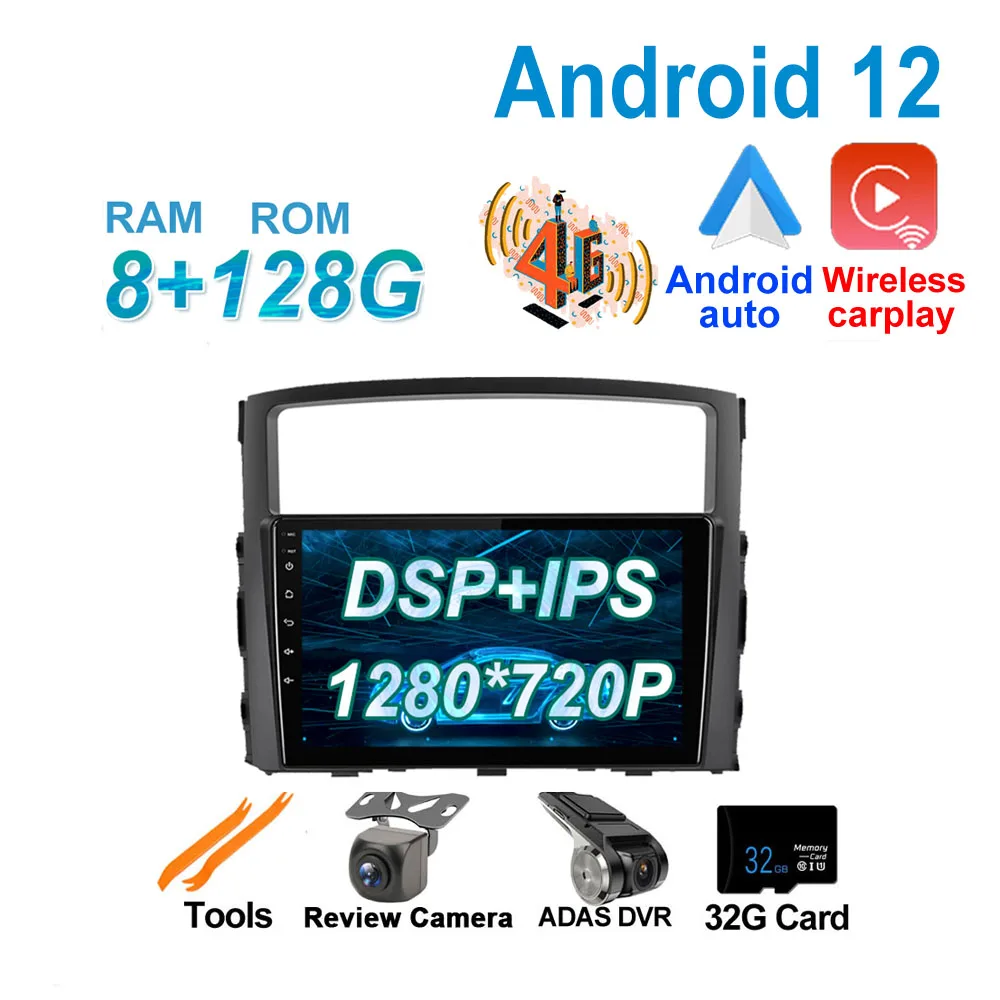 

Carplay QLED 360 Camera Android 12 For Mitsubishi Pajero 4 V80 V90 2006-2014 DSP IPS Multimedia Navigation Wireless Car Radio