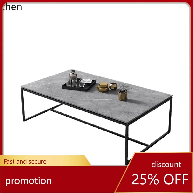 HYS Slab Coffee Table for Home Modern Minimalist Marble Tea Table Small Apartment Living Room