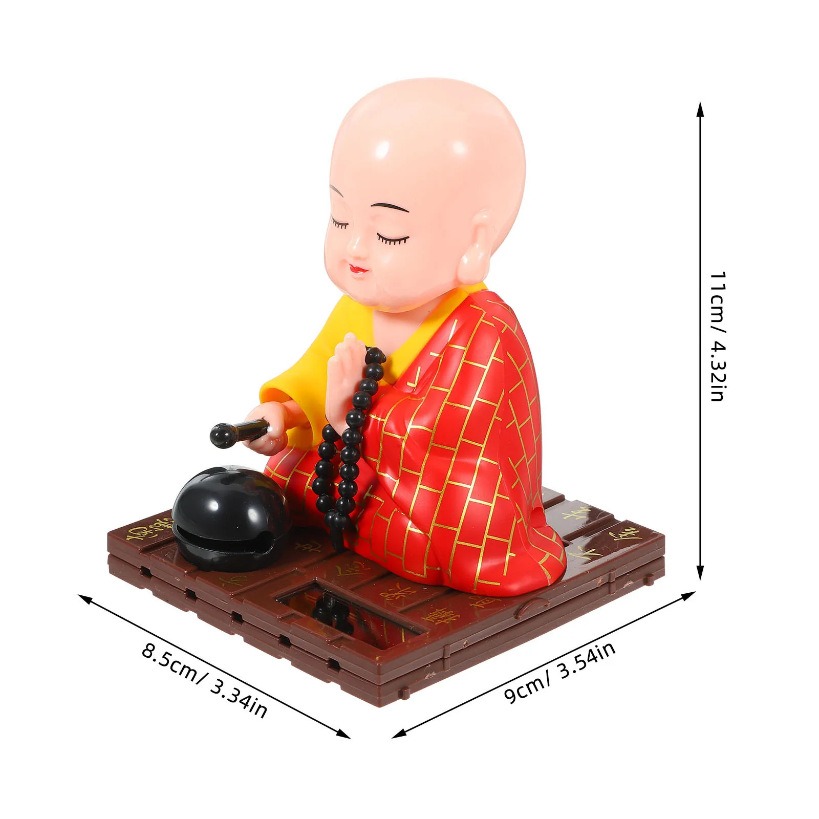 Monaco buddista ad energia solare che scuote la testa ornamento cruscotto dell'auto desktop decorazione monaco Zen buddista solare