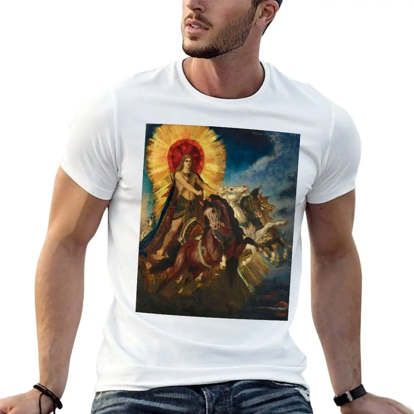 Camiseta Gustave Moreau Le char d'Apollon ou Phébus-Apollon, camisetas para hombre, camiseta gráfica divertida, camiseta personalizada