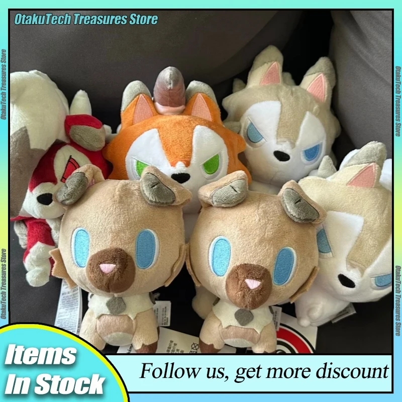 Lycanroc PokéMon Rockruff Cute Plush Toy Soft Stuffed Genuine Animal Doll Collectibletoy Peripheral Gift For Anime Fans