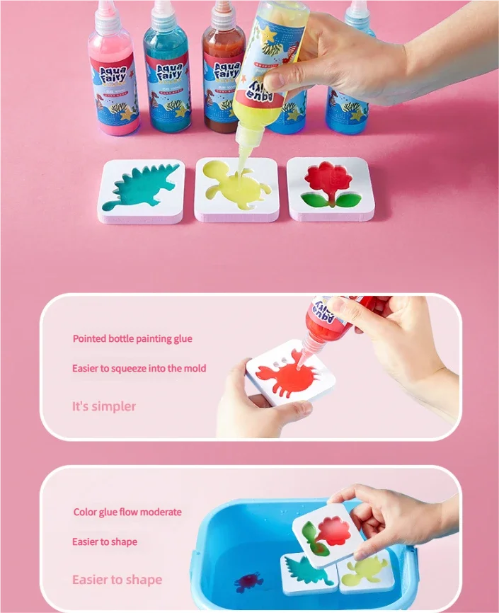 Magic Water Gel Ocean Mold Kit 3D DIY Fairy Elf Aqua Toy Safe Non Toxic Sensory Science Experiment Kids Gift