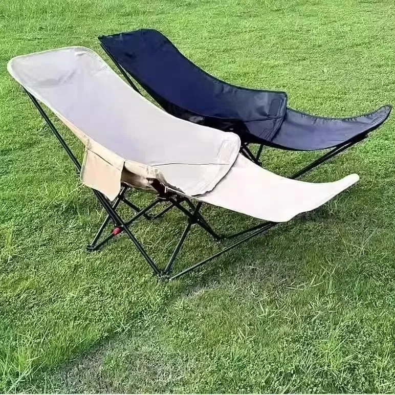 Outdoor folding chair Portable sitting and reclining Office lunch break Three-gear adjustable recliner with legs